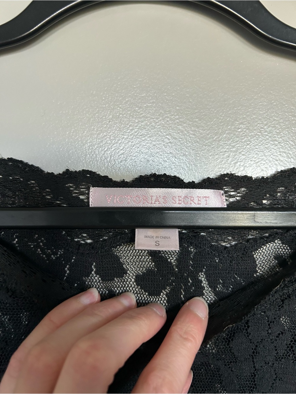 Victorias Secret Black Lace Off-Shoulder Long Bell Sleeve Fairy Goth Mini Dress - Picture 5 of 7